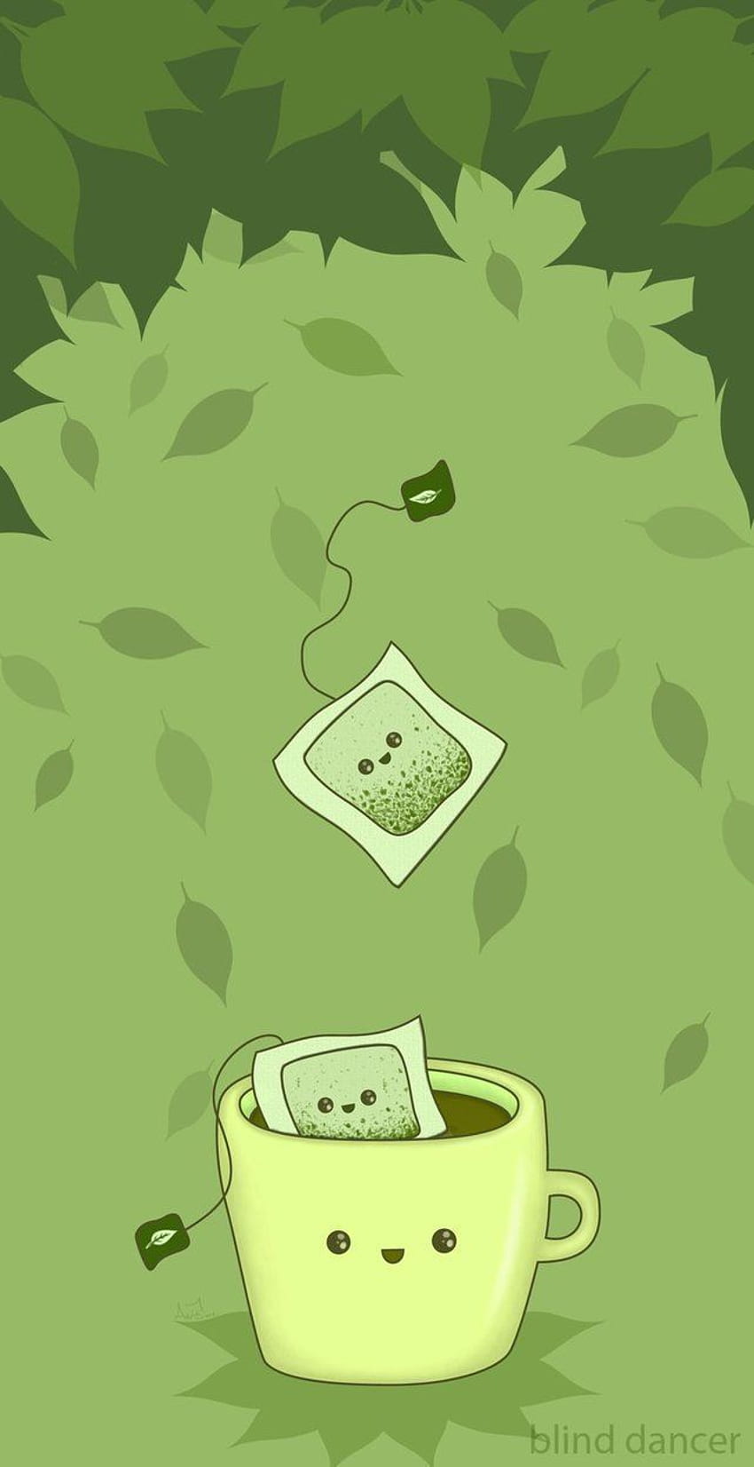 Tea Lovers Corner, Cute Green Kawaii HD phone wallpaper