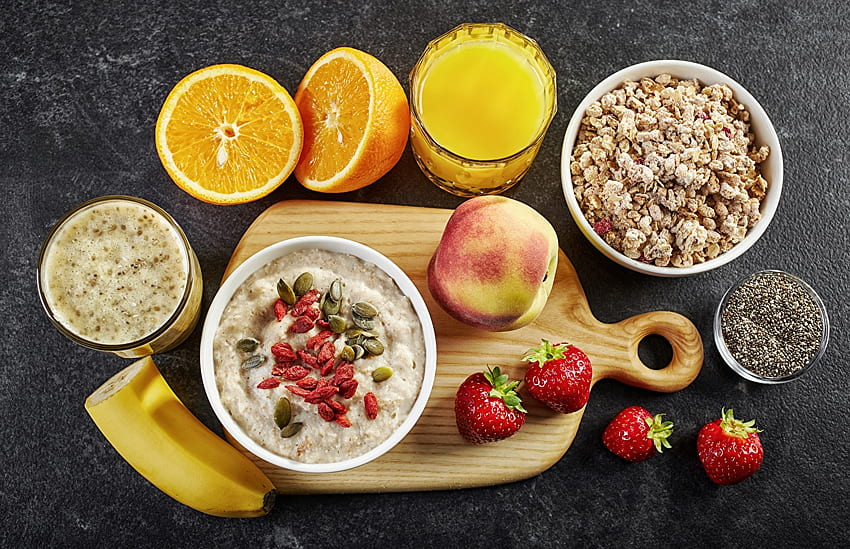 Juice Oatmeal Breakfast Food Fruit Porridge HD wallpaper