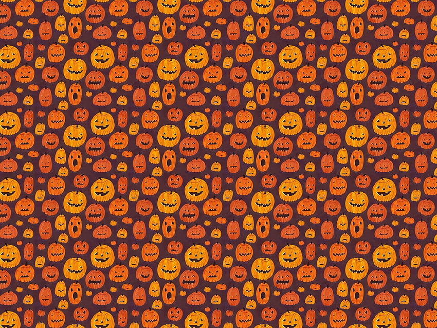 Gruseliges Halloween 2018, Hintergrund, Kürbisse, Hexen, Spinnennetz, Fledermäuse und Geister, Kürbismuster HD-Hintergrundbild