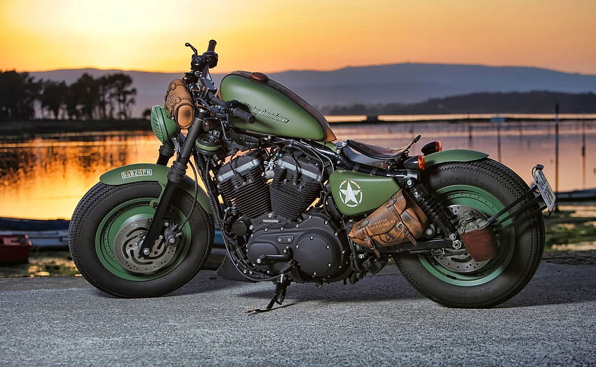 Green Harley Davidson , Bikes, , , Background, and HD wallpaper