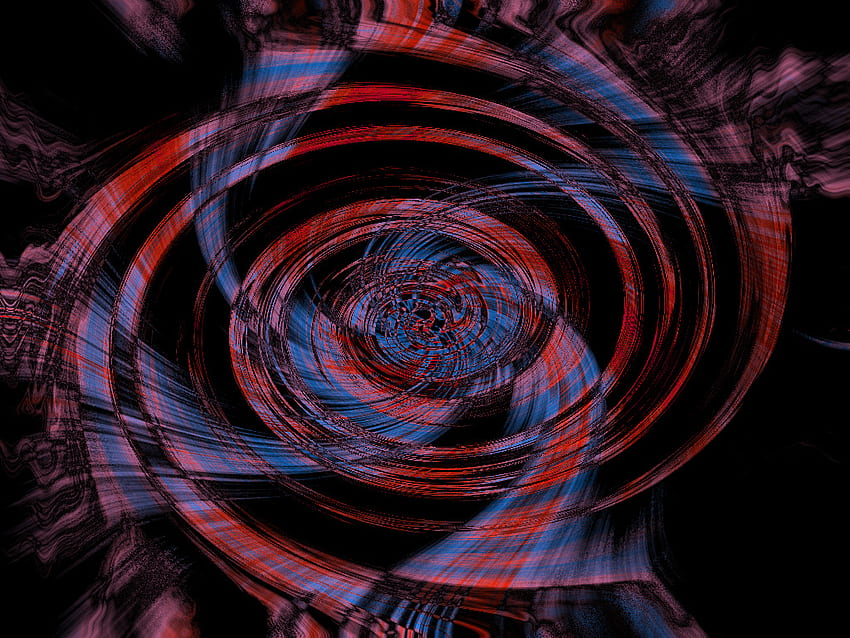 spiral, blue, dark, red HD wallpaper