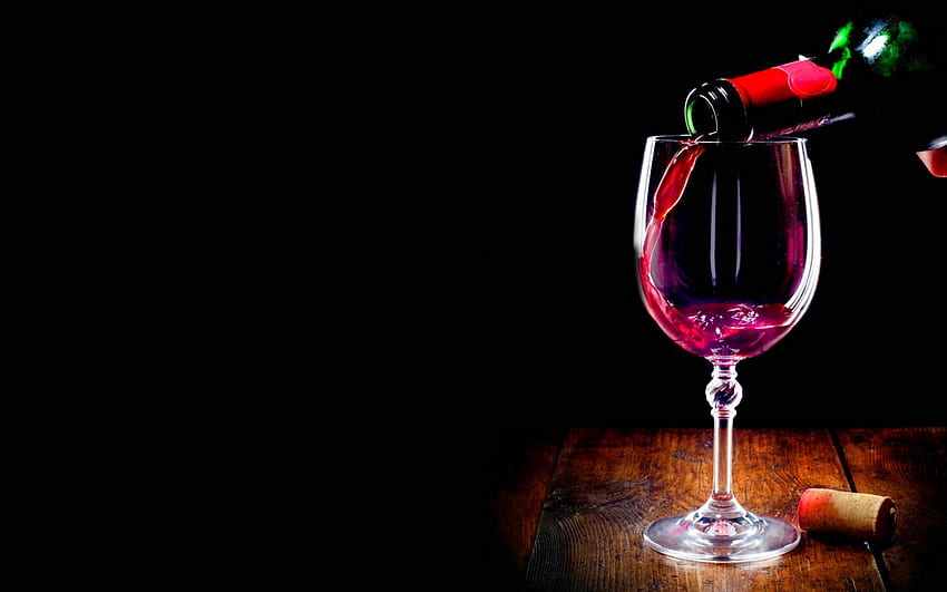 GLASS of RED WINE, cork, black background, wine red, glass, bottle HD  wallpaper | Pxfuel