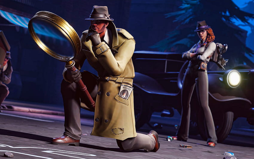 Gumshoe, Sleuth, darkness, Fortnite characters, 2019 games, Fortnite Battle Royale, Gumshoe and Sleuth, Fortnite for with resolution . High Quality HD wallpaper