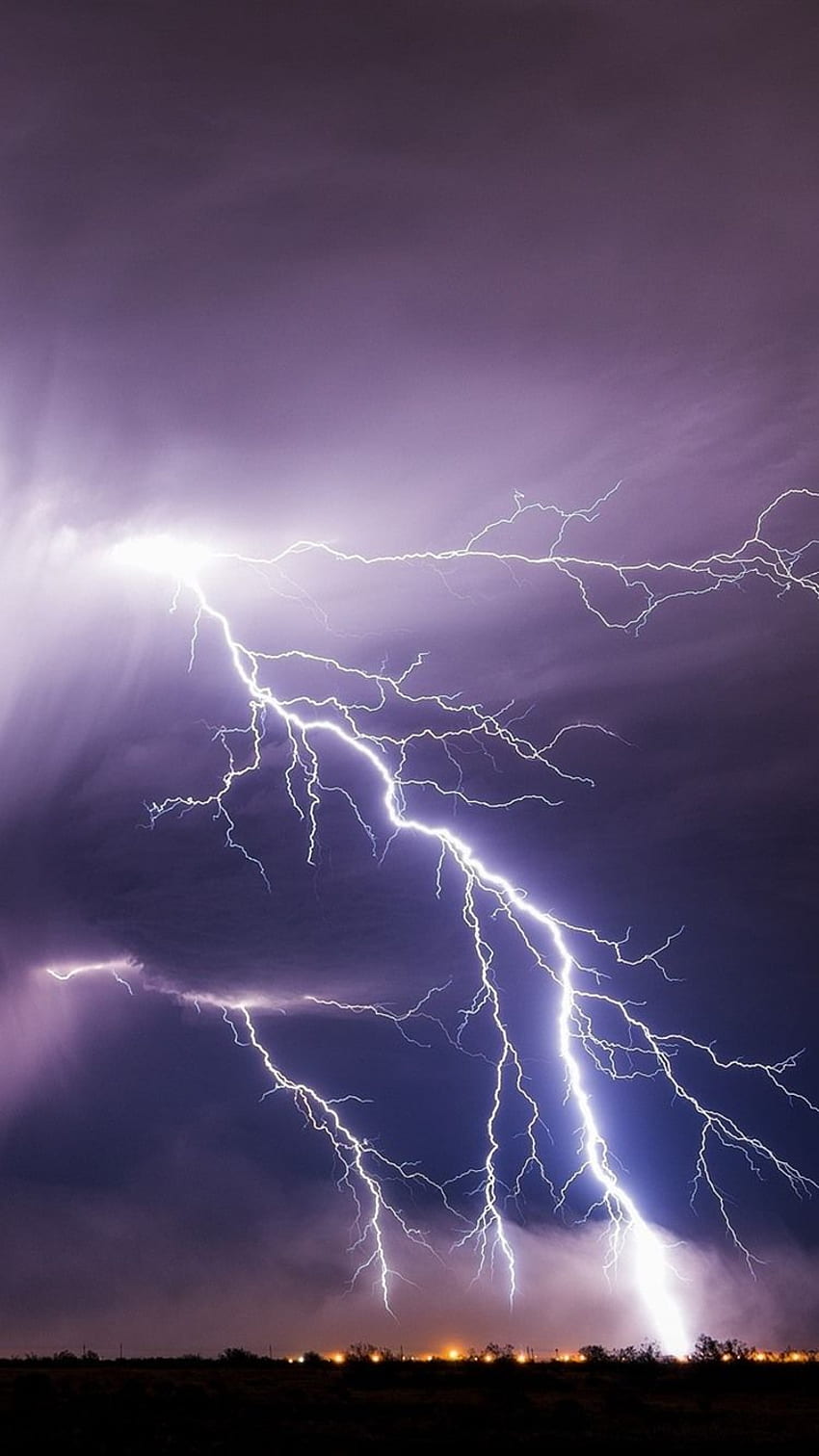 Lightning, storm, bad weather, night HD phone wallpaper