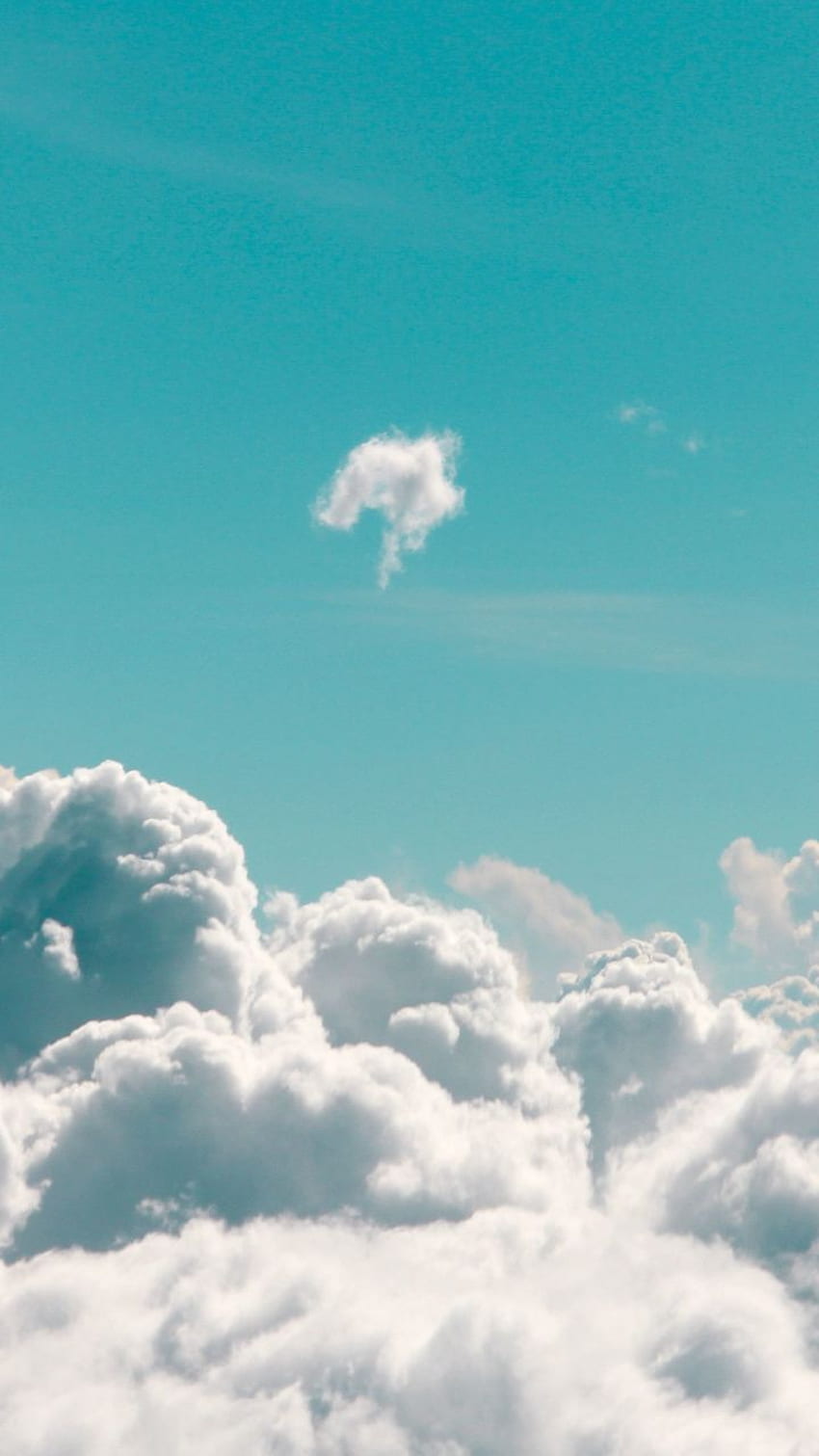 흰 구름, 푸른 하늘, 운해 HD 전화 배경 화면