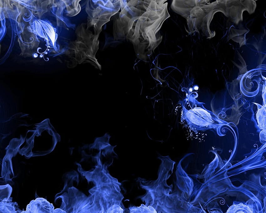 blauer rauch, blau, schwarz, abstrakt, grau, hübsch, kunst, künstlerisch HD-Hintergrundbild