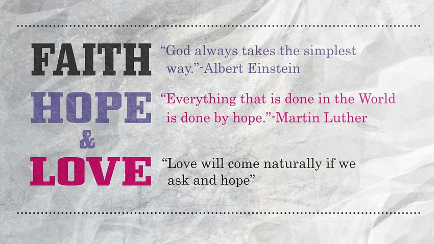 Faith Hope & Love PC и Mac, Faith Quotes HD тапет