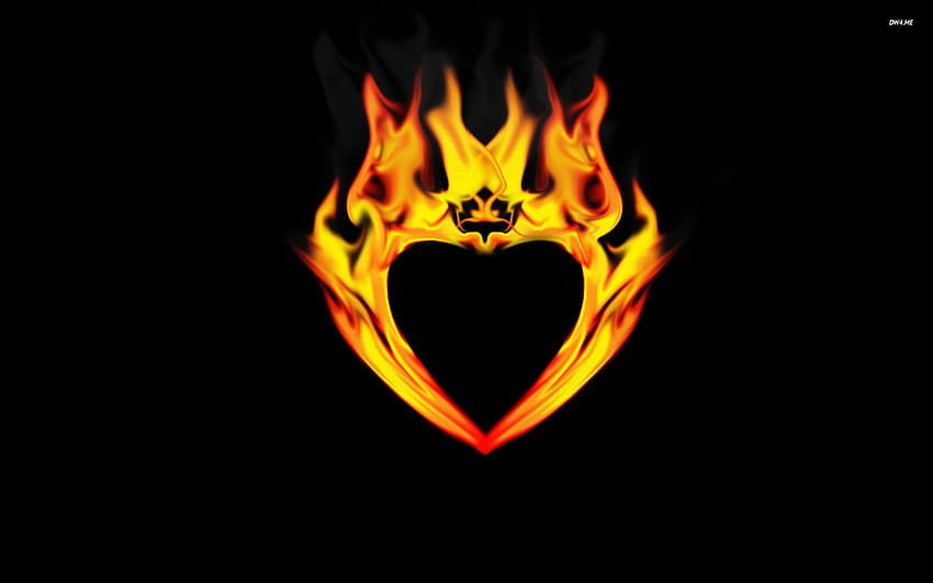 Smoke Flame Heart, Fire Heart HD wallpaper