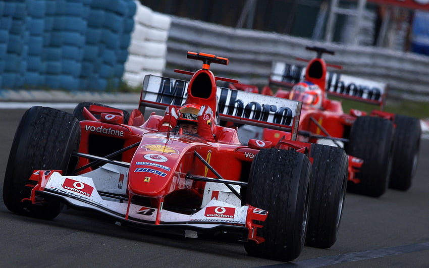Michael Schumacher Ahead Of Rubens Barrichello (Ferrari F2004) - 2004 Hungarian GP [2560 × 1920] : R F1Porn HD wallpaper