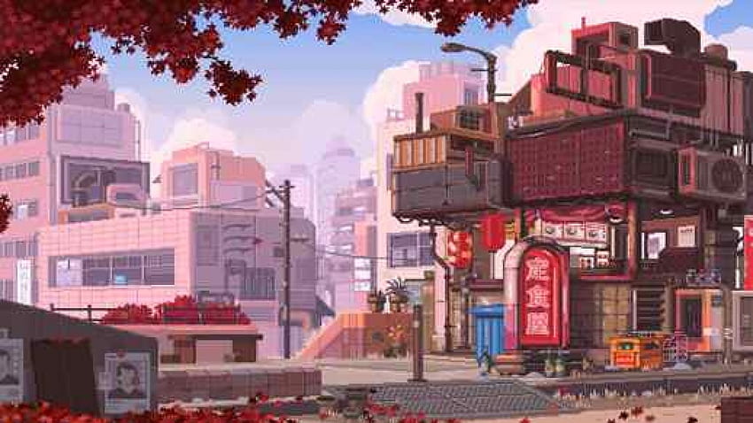 Japan Street / Fall / Cartoon City - na żywo, Cartoon Town Tapeta HD