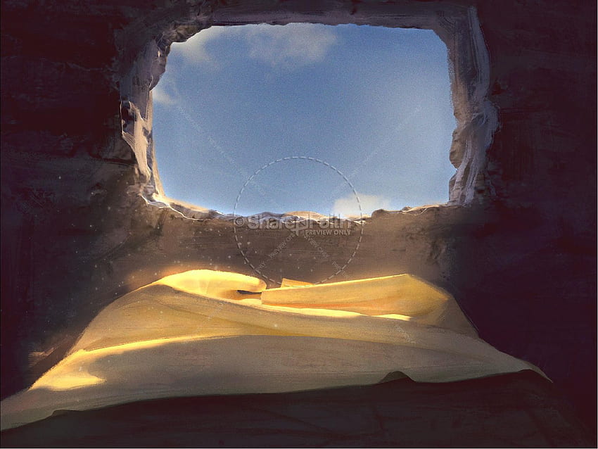 Modello PowerPoint - Risorto Salvatore Pasqua, tomba vuota di Gesù Sfondo HD