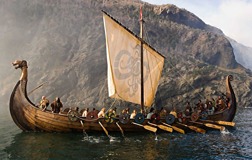 Sea, The Vikings, Ship Dragon, Drakkar, Sailors For , Section разное ...