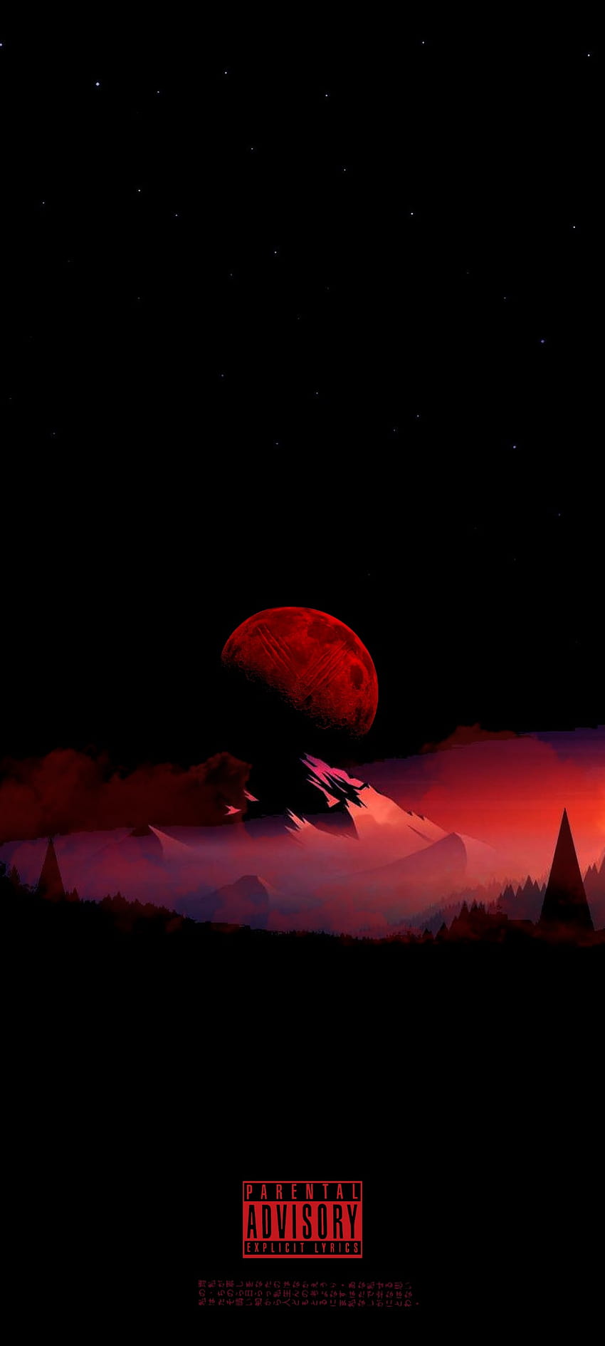 Moon Red, estética, atmosfera, céu, preto Papel de parede de celular HD