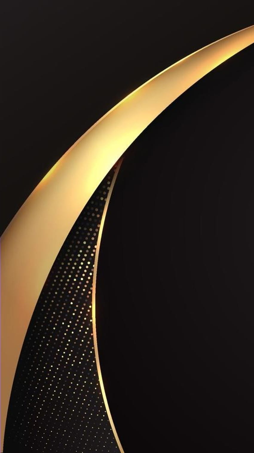 gold black amoled new, digital, waves, curves, modern, symmetry, texture, design, geometric, pattern HD phone wallpaper