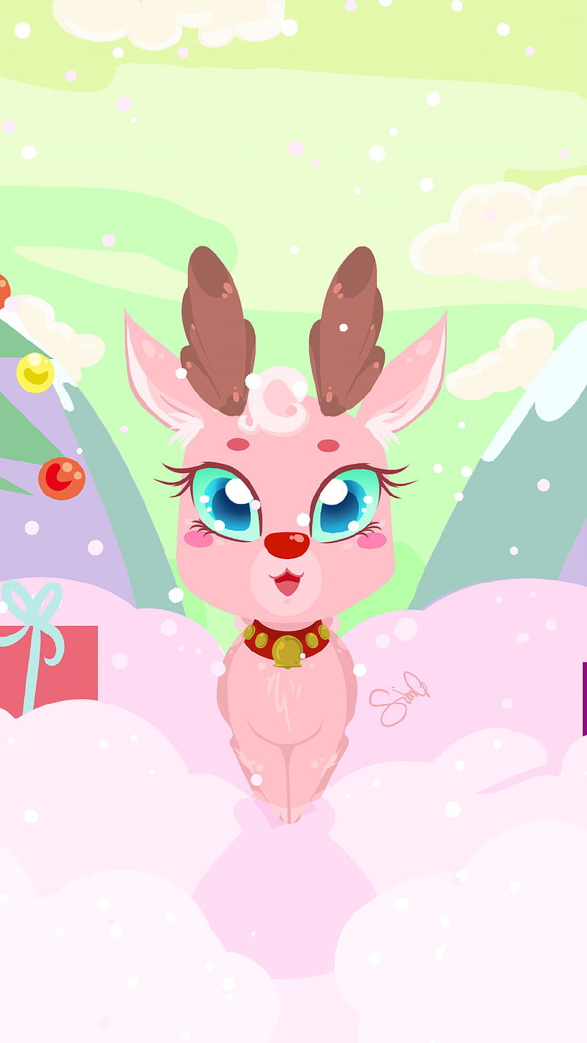 Reindeer Cute Live Live - Cute Christmas Live - - HD phone wallpaper |  Pxfuel