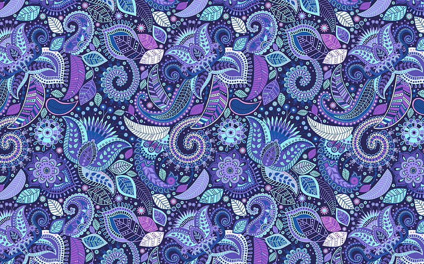 paisley blue, Persian Pattern HD wallpaper