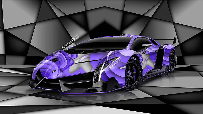 Lamborghini Veneno, Purple Lamborghini HD wallpaper