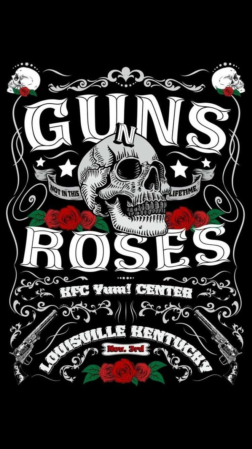 . โปสเตอร์วงร็อค Guns n Roses โปสเตอร์เพลง โปสเตอร์ Rock วอลล์เปเปอร์โทรศัพท์ HD