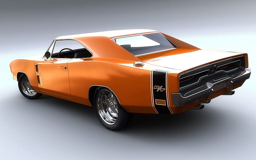 Cars Dodge Charger RT Muscle Orange, Orange Classic Car HD wallpaper