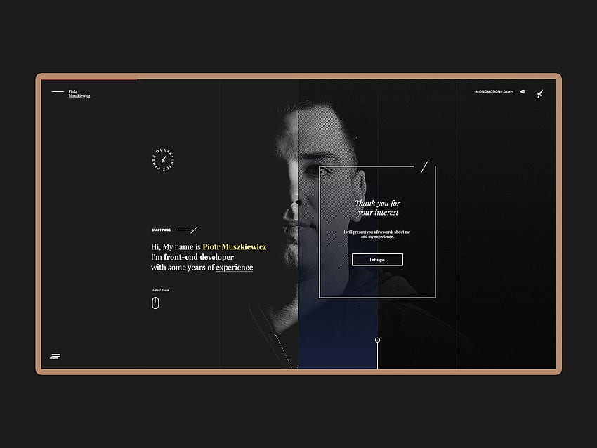 Piotr Muszkiewicz - Front End Developer - Website by Tomasz Mazurczak on Dribbble HD wallpaper