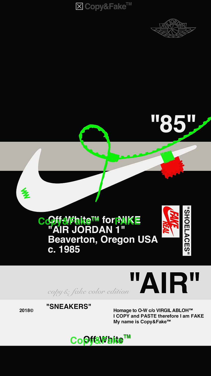 Logo złamanej bieli, Nike X złamanej bieli Tapeta na telefon HD