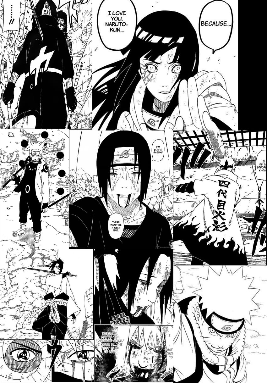 Naruto Manga-Panels, Kunst, weiß HD-Handy-Hintergrundbild