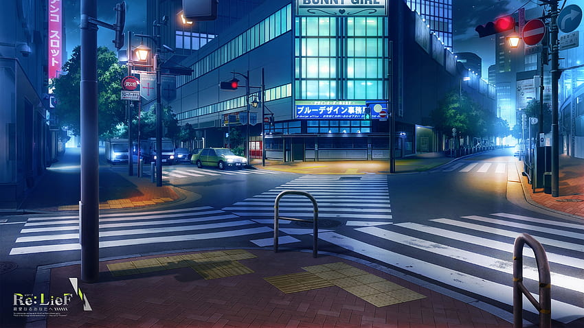 Anime Outdoors City Road Traffic Lights - Rozdzielczość:, Anime Street Night Tapeta HD