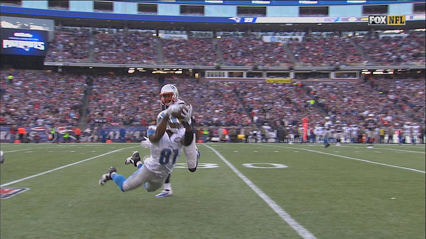 Calvin Johnston makes a great catch during Detroit Lions' visit to New England HD wallpaper
