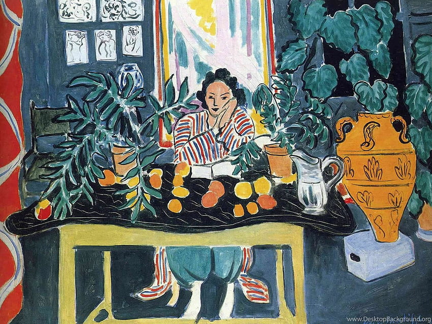 エトルリア花瓶アンリ ・ マティスの絵画背景、マティス ポスターとインテリア 高画質の壁紙