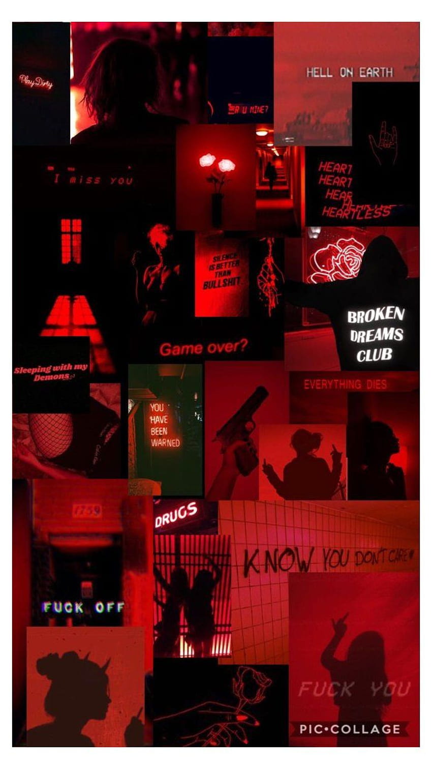 Dark Red Aesthetic Collage, Grunge Aesthetic Tumblr Drug HD phone ...