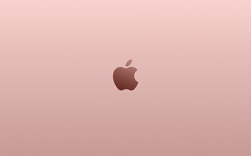 Apple Pink Rose Gold Minimal Illustration Art, Rose Gold Mac HD wallpaper