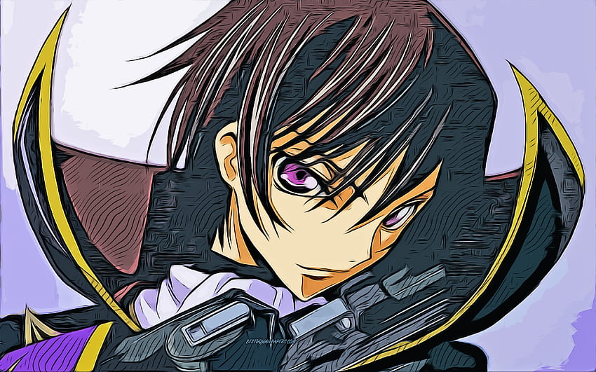 Lelouch Lamperouge, Code Geass, , vector art, Lelouch Lamperouge drawing, creative art, Lelouch Lamperouge art, vector drawing, japanese manga, anime characters, Code Geass characters, Lamperouge Lelouch HD wallpaper