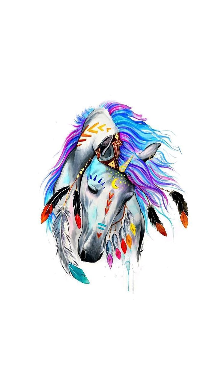 Native American Indian Horse Tattoo Simple
