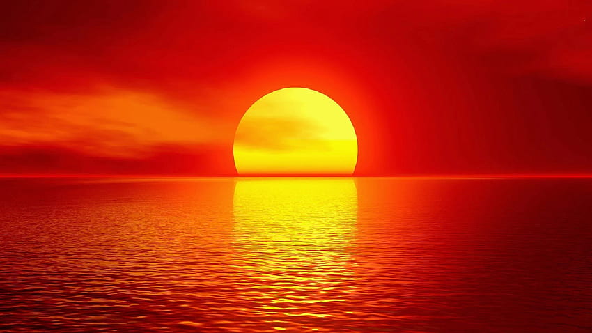 Amazing red sunset HD wallpaper