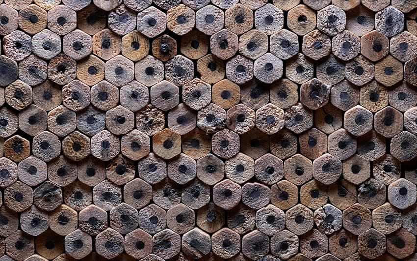 texture from pencils, black pencils background, pencils texture, wood texture, pencils HD wallpaper