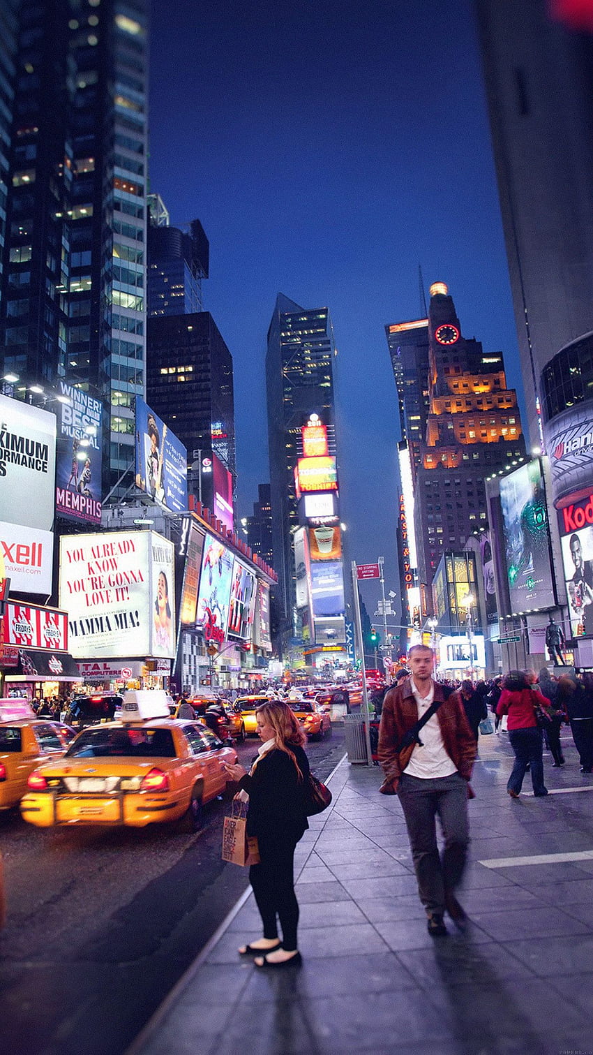 Times Square New York IPhone wallpaper ponsel HD
