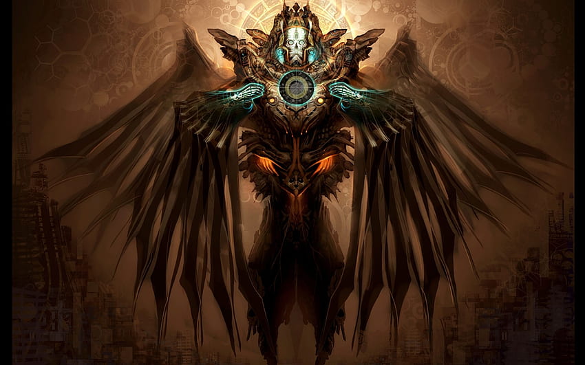Fantasy Skull Angel Wings Artwork By Android Jones HD wallpaper