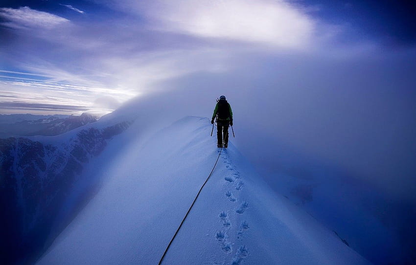 Snow, mountains, climber, Mont Blanc, climbing HD wallpaper | Pxfuel