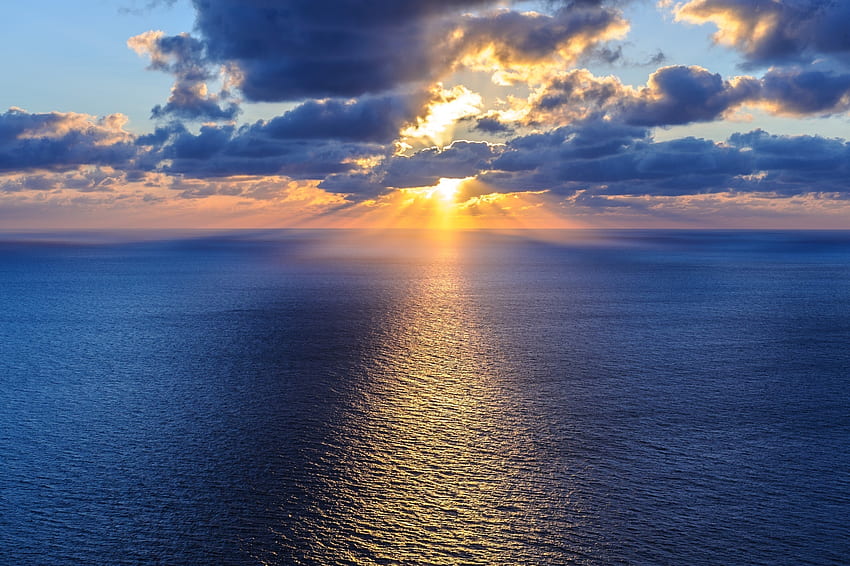 Meer, Natur, Wolken, Horizont, Ozean HD-Hintergrundbild