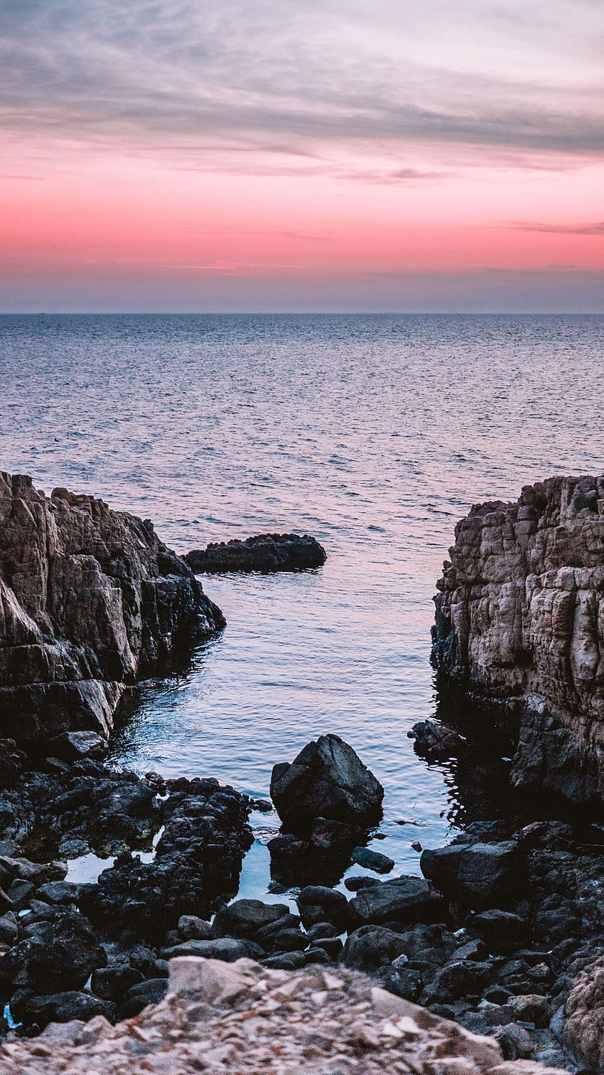 Coast, sunset, rocks slot, nature, . Moody , Aesthetic , Tumblr graphy, Beach Rocks HD phone wallpaper