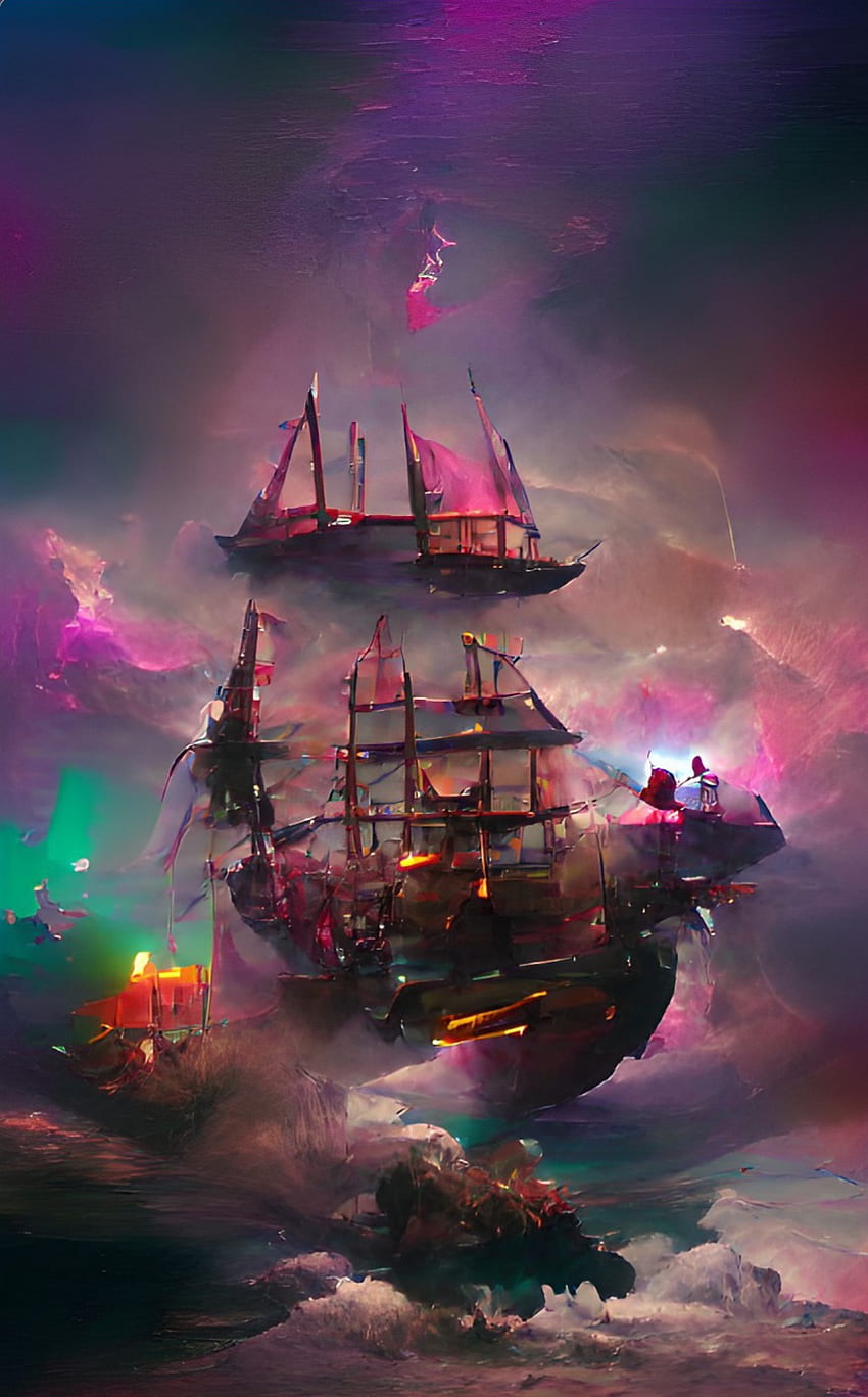 Nave volante, nuvola, cielo, pirati, Jack Sparrow, Pirati dei Caraibi, barca Sfondo del telefono HD
