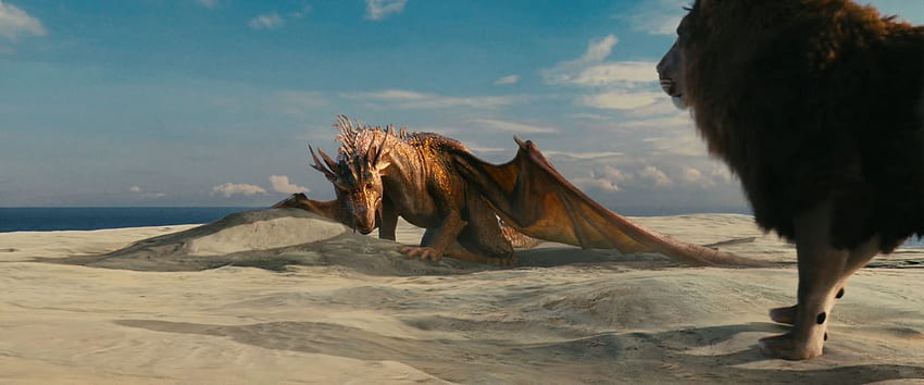 Aslan And The Dragon From Chronicles Of Narnia Voyage, The Dragon Prince HD wallpaper