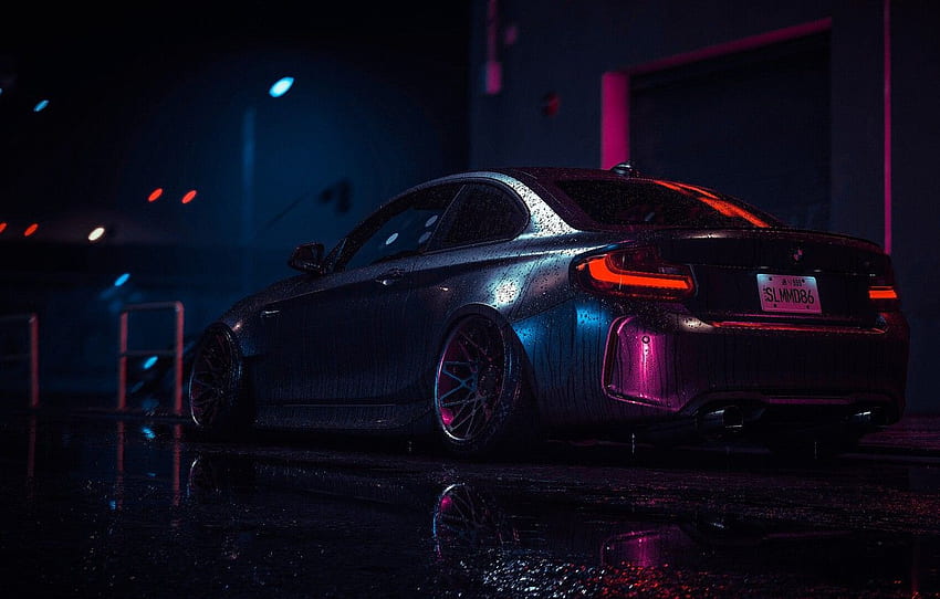 Auto, The game, BMW, Machine, Car, NFS, Night, Sports car, Need for Speed ​​2015, Game Art, BMW M2, Transport & Vehicles, Lil Shaply, by Lil Shaply, by Shaply Works, Shaply Works papel de parede HD