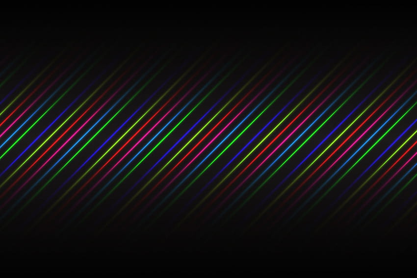 พื้นหลังนามธรรมสีดำที่มีเส้นนีออนสีน้ำเงิน, แดง, ชมพู, เขียวและเหลือง ประกอบเวกเตอร์ที่ทันสมัยเรียบง่าย 2082392 - Vectors, Clipart Graphics & Vector Art วอลล์เปเปอร์ HD