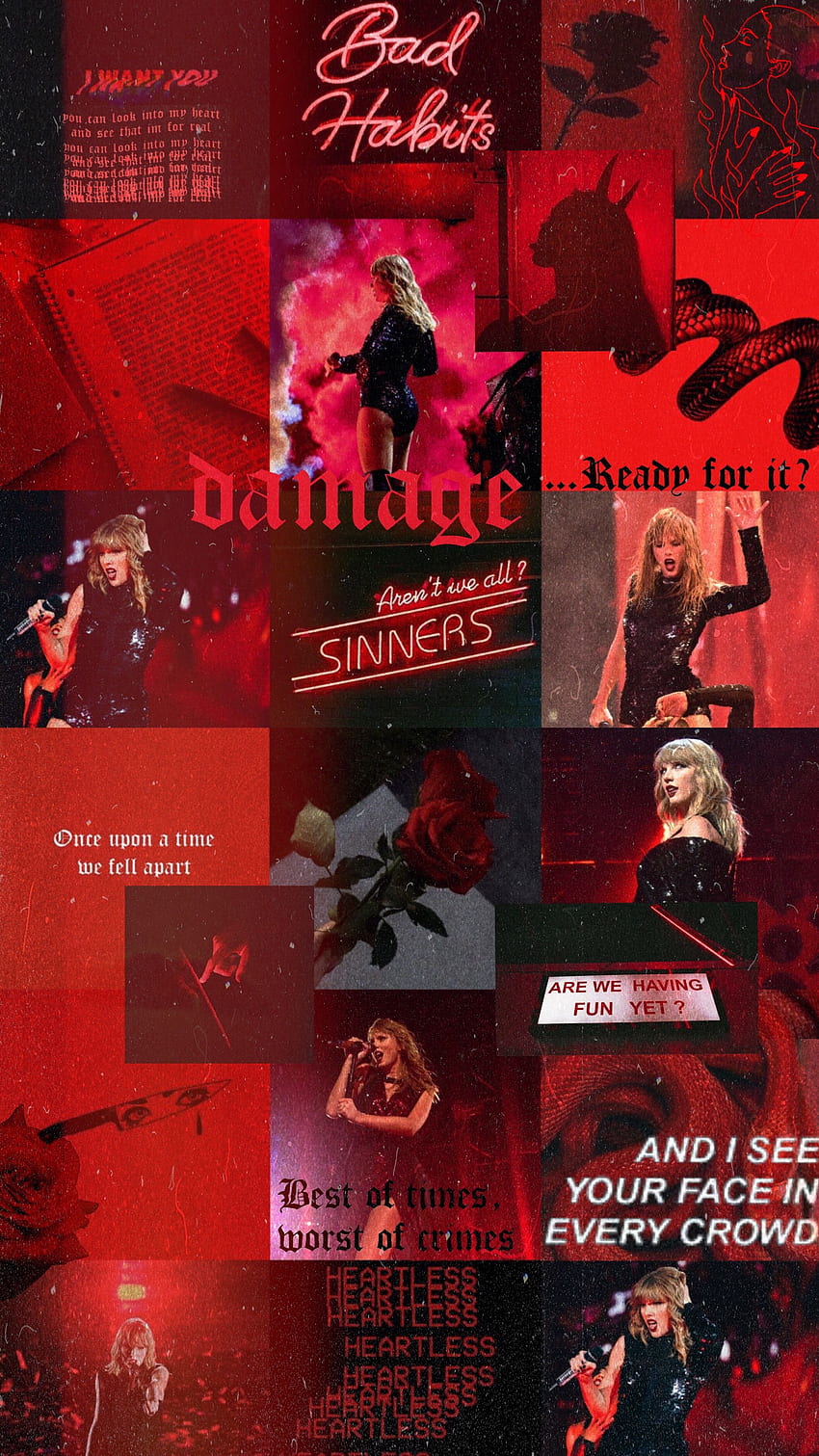 Tour dello stadio della reputazione estetica di Taylor Swift Collage. Poster di Taylor Swift, Taylor Swift, canzoni di Taylor Swift Sfondo del telefono HD