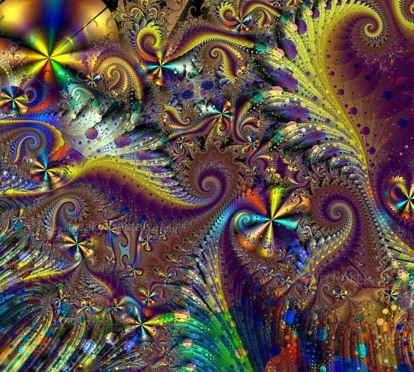Feather Wings, rainbow colours, feathered fractal HD wallpaper