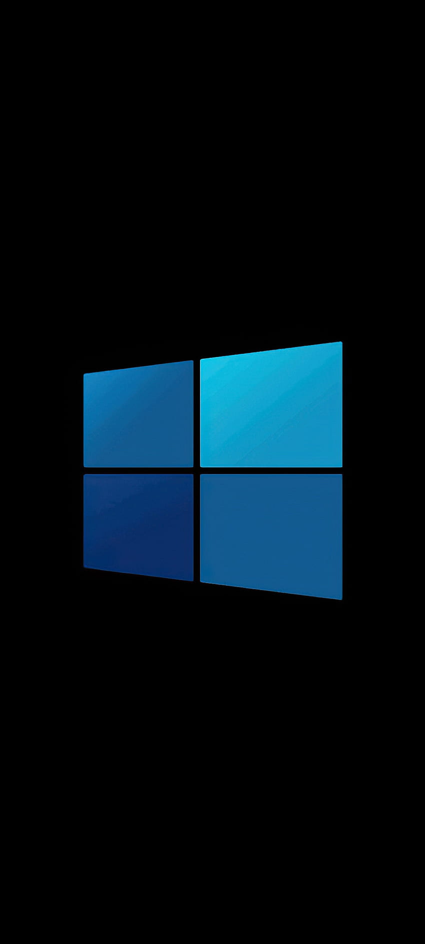 Logotipo azul de Windows, azul eléctrico, amoled, diseño, negro, oled, tecnología, microsoft fondo de pantalla del teléfono