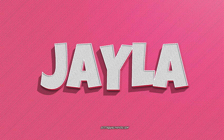Jayla, พื้นหลังเส้นสีชมพู, มีชื่อ, ชื่อ Jayla, ชื่อผู้หญิง, การ์ดอวยพร Jayla, ศิลปะลายเส้น, ชื่อ Jayla วอลล์เปเปอร์ HD