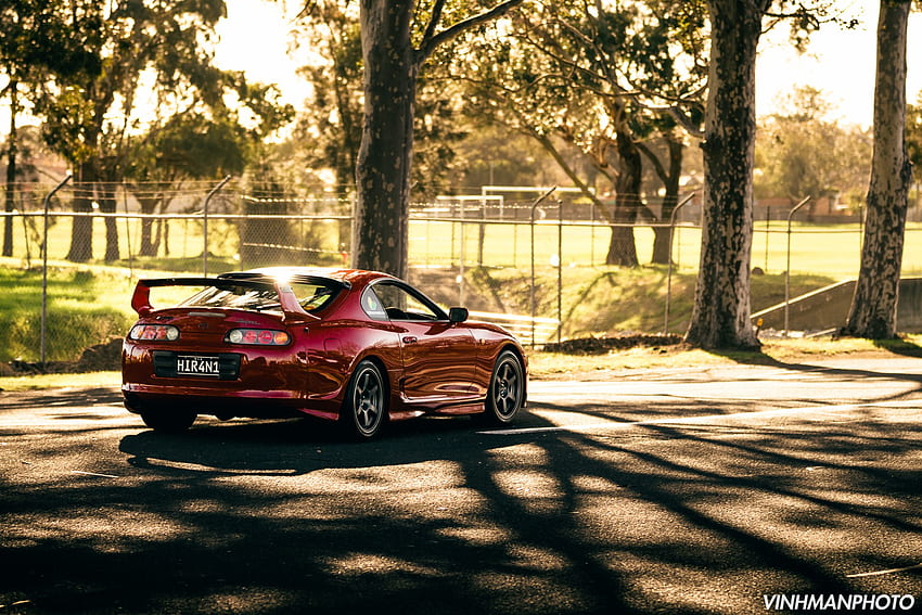 Toyota, Supra, Toyota Supra, Car, Vehicle, Trees, Red Cars / and Mobile Background, Red Supra HD wallpaper