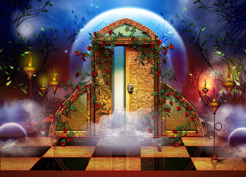 Portal Mágico, portal, puerta, fantasía, arte, Magia fondo de pantalla